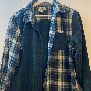 L.L. Bean Mixed Plaid Vintage Button Down Shirt Size L